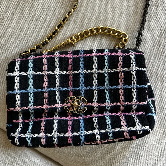 Designer Inspired Chic Black and Multicolor Checkered Women's Bag - NWOT - Picture 2 of 4